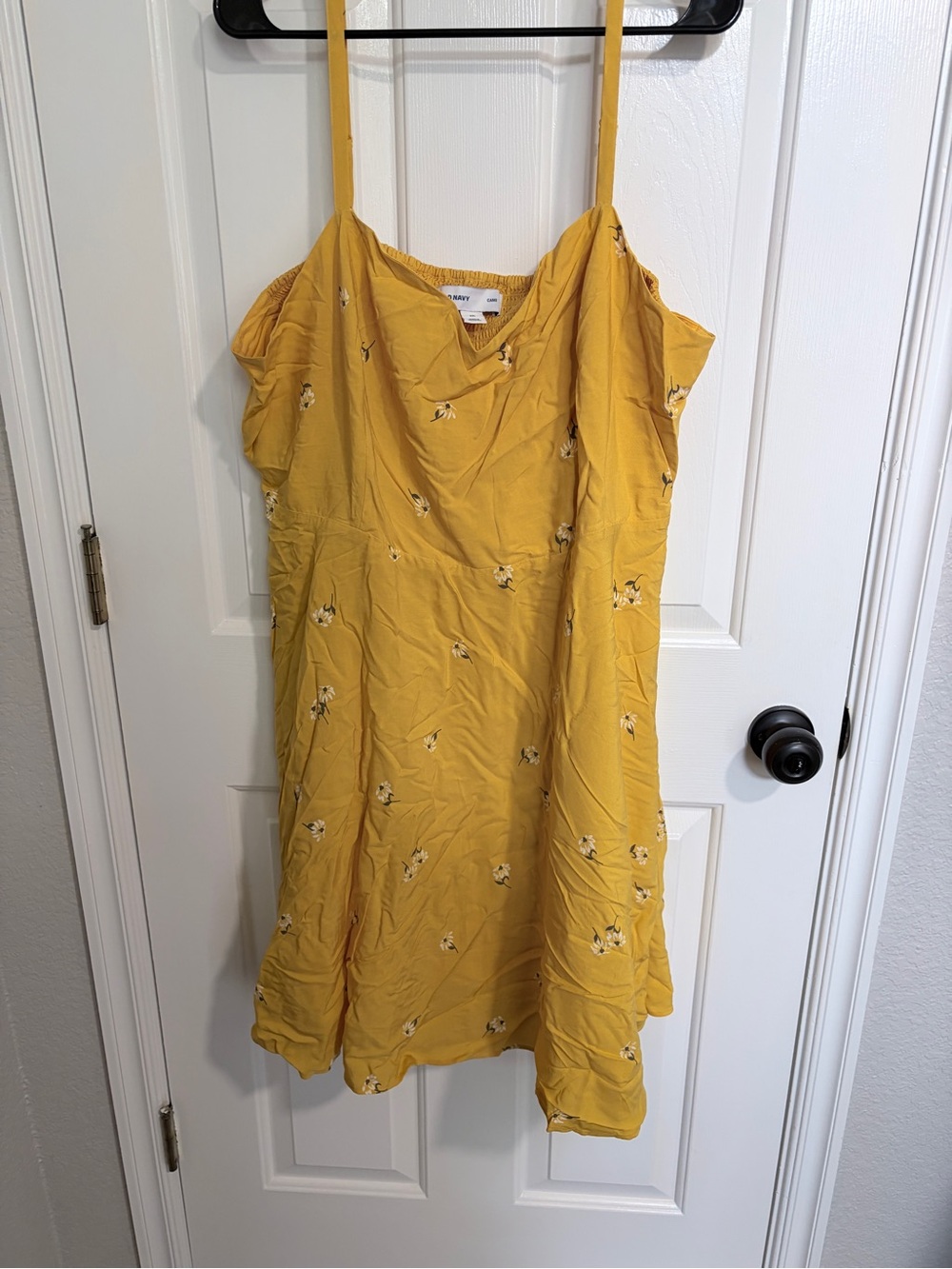 Old Navy Yellow Floral Spaghetti-Strap Mini Dress - Picture 4 of 6